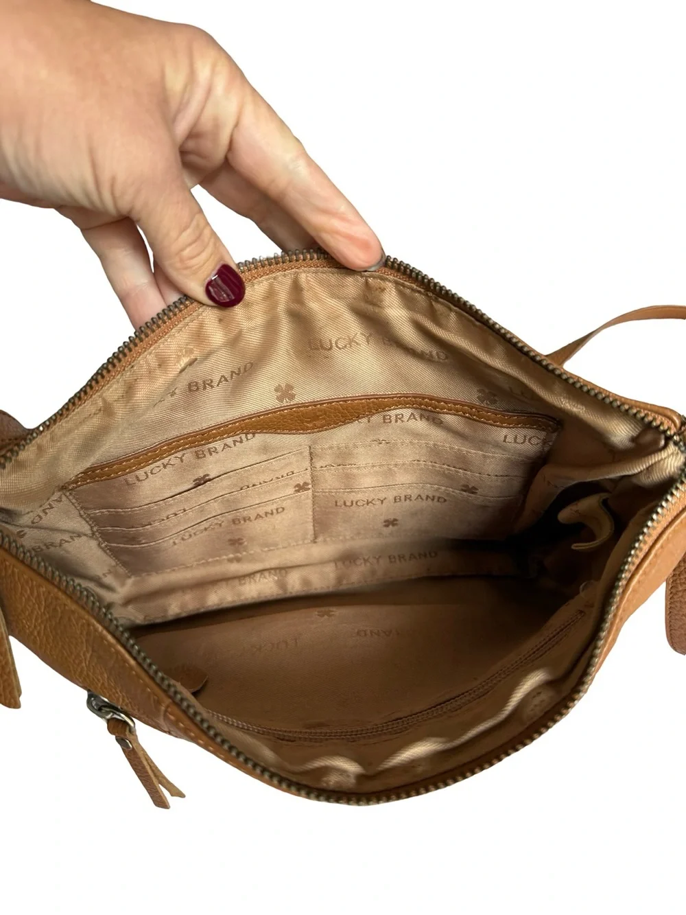 Lucky Brand Cognac Leather Crossbody Bag